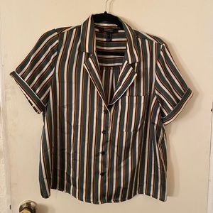 Forever 21 striped button up top